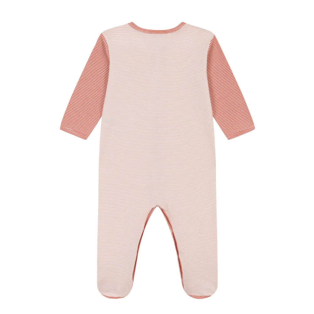 PB Pink Striped Footie