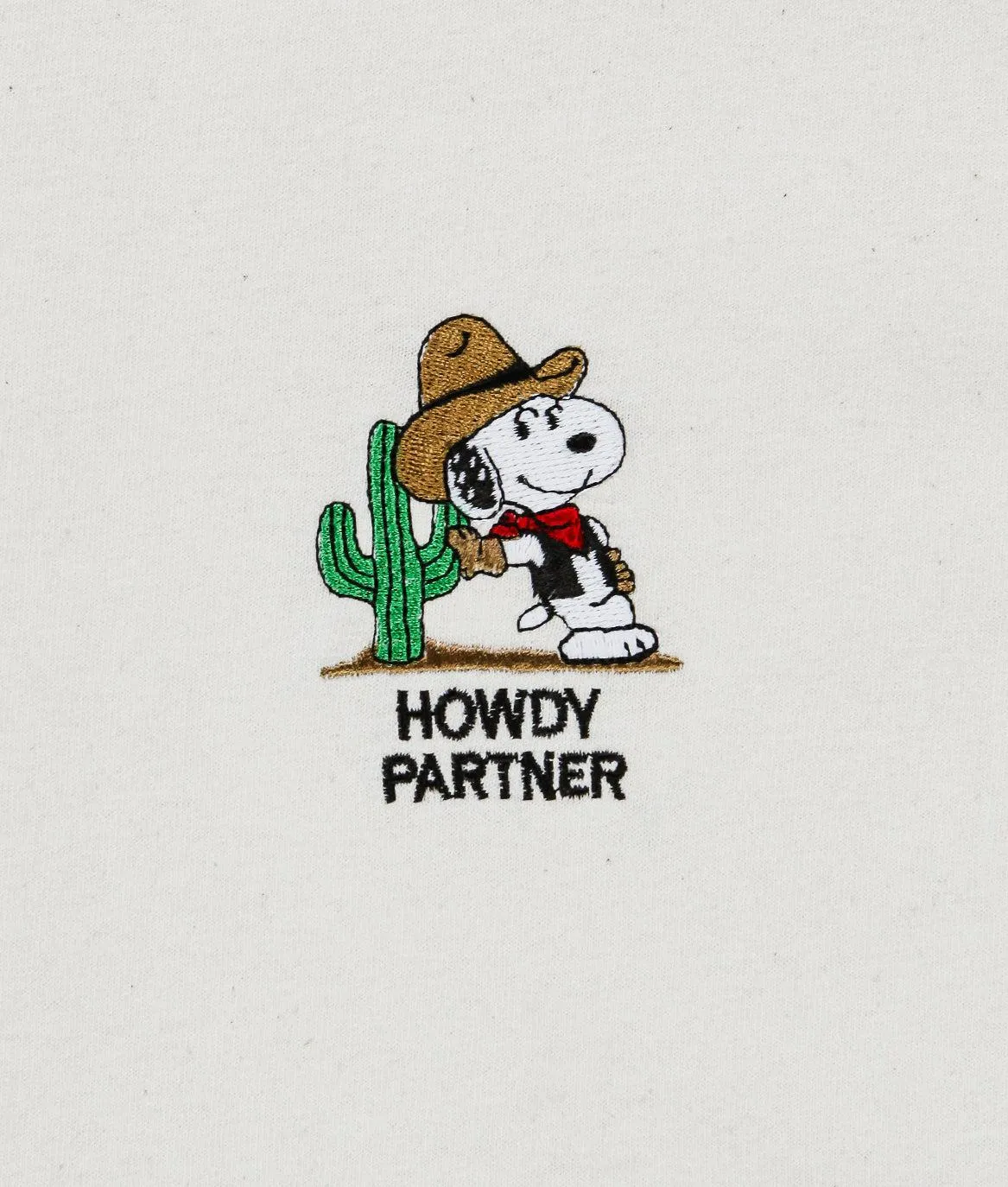 Peanuts Snoopy Howdy Partner Embroidered Womens Tee