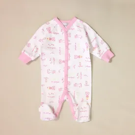 Princess Snap Front Footie -Pink /Fuchsia
