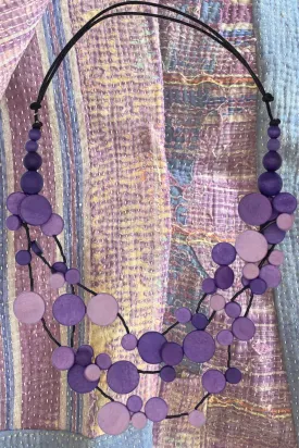 Purple Multi Size Dot Necklace