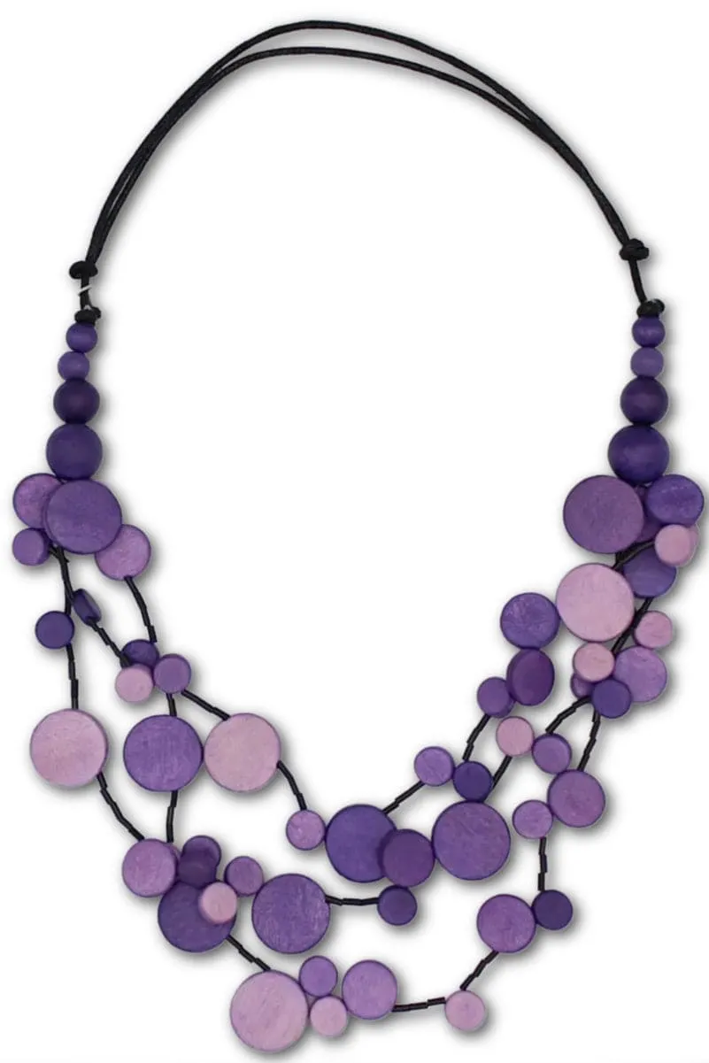 Purple Multi Size Dot Necklace