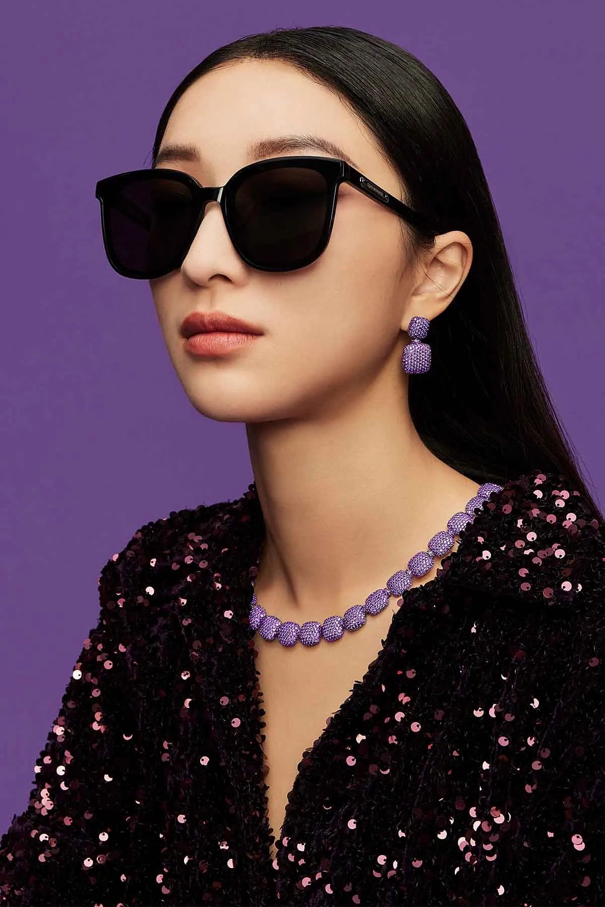 Purple Square Choker