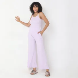 Regular Fit Solid Mid Rise Lounge Pants