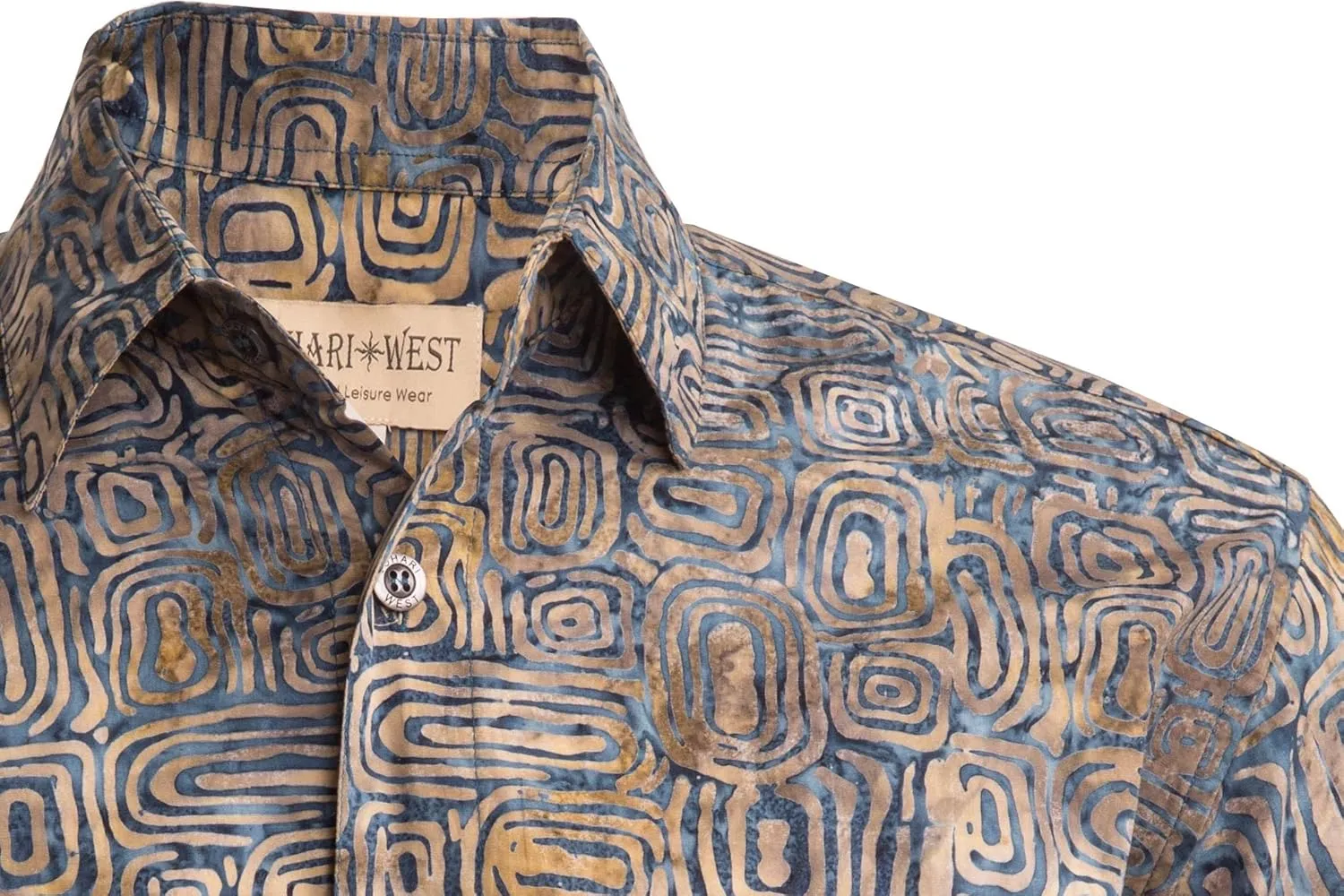 Ripple Rosso Tropical Hawaiian Cotton Batik Shirt for Men