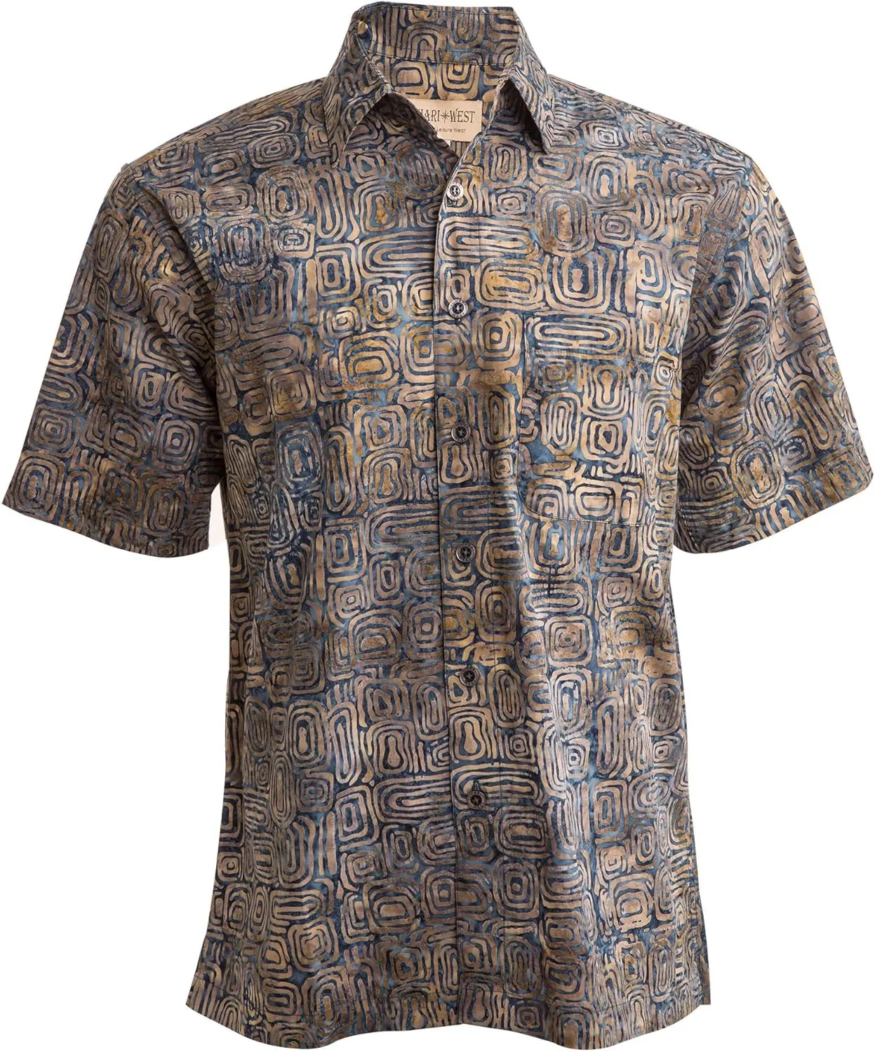 Ripple Rosso Tropical Hawaiian Cotton Batik Shirt for Men