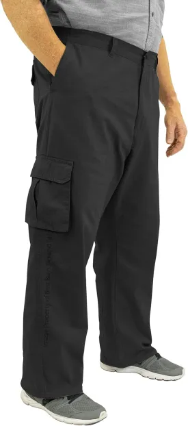 ROCXL Big & Tall Men's Cotton Cargo Pants with Expandable Waist