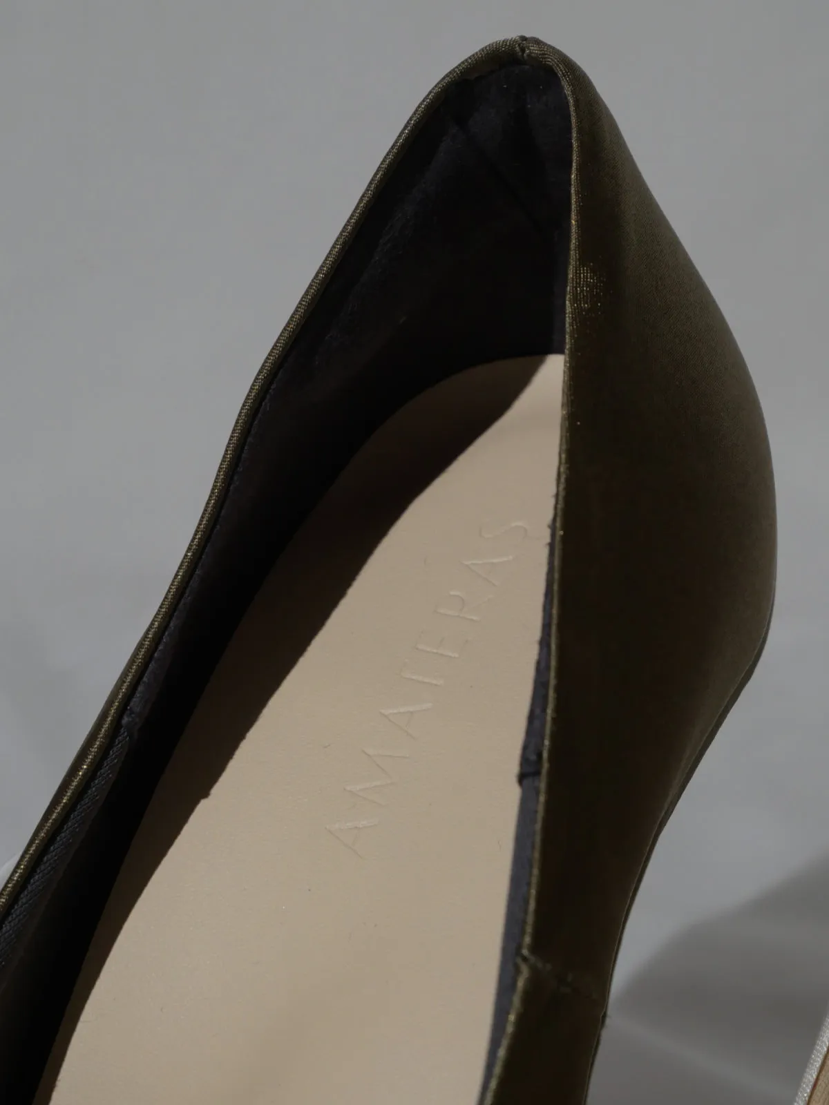 satin wrapped style up heels / 薄墨(gray)