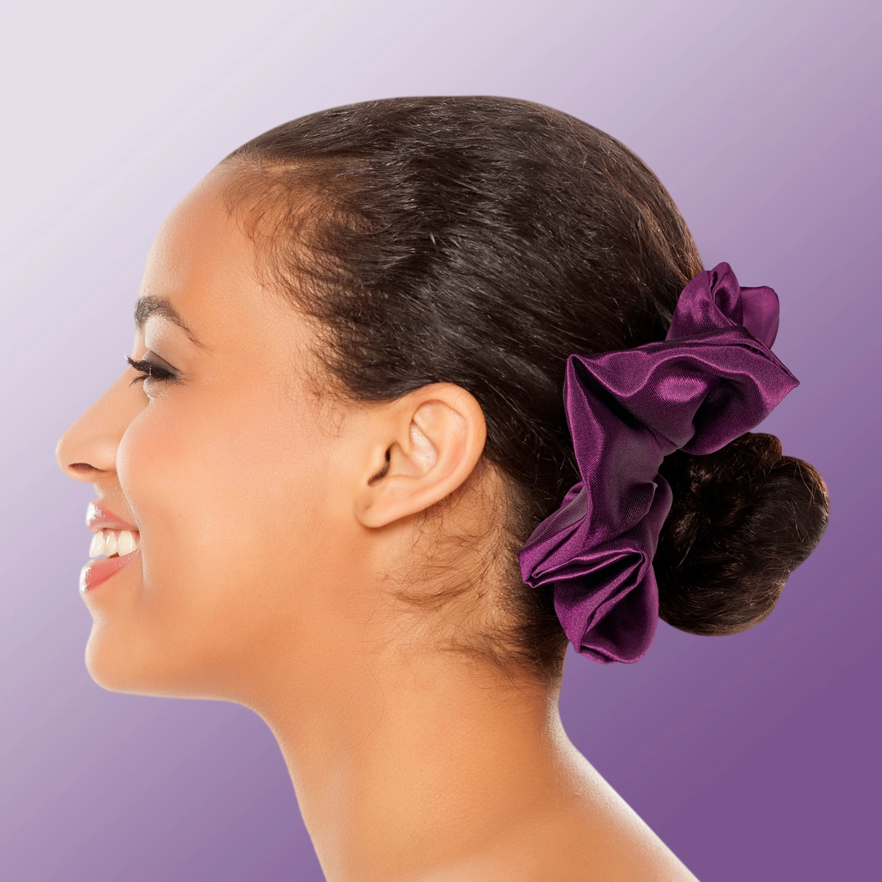 Scrunchies Premium Bridal Satin Available in 3 Sizes Made in the USA Plum
