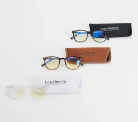 Lori Greiner Premium 3-Piece Blue Light Blocking Reading Glasses Set with Soft Cases