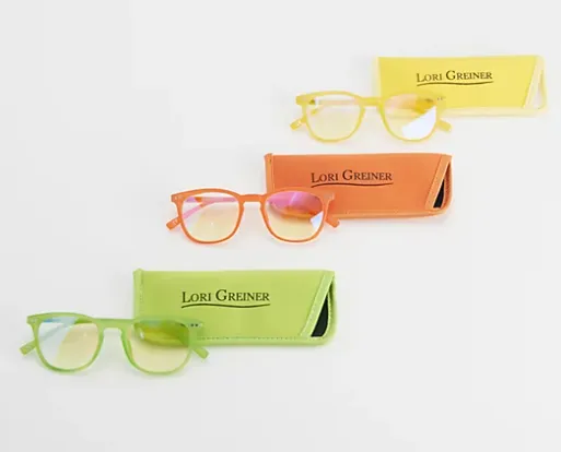 Lori Greiner Premium 3-Piece Blue Light Blocking Reading Glasses Set with Soft Cases