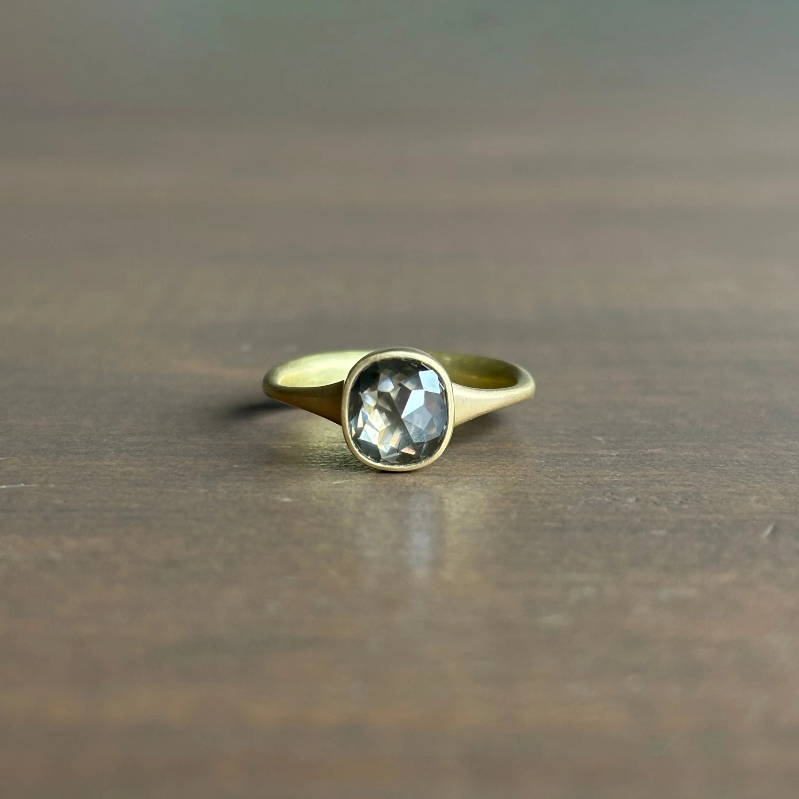 Smoky Cushion Diamond Ring