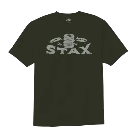 Stax "Falling Records" Logo T-Shirt (Dark Olive)