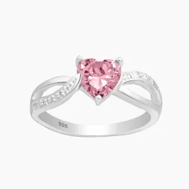 Sterling Silver CZ Heart Ring