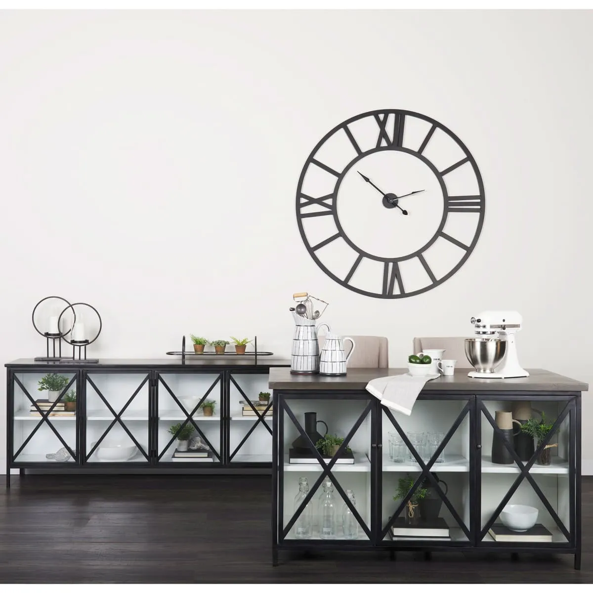 Stoke Wall Clock Black Metal | 54"