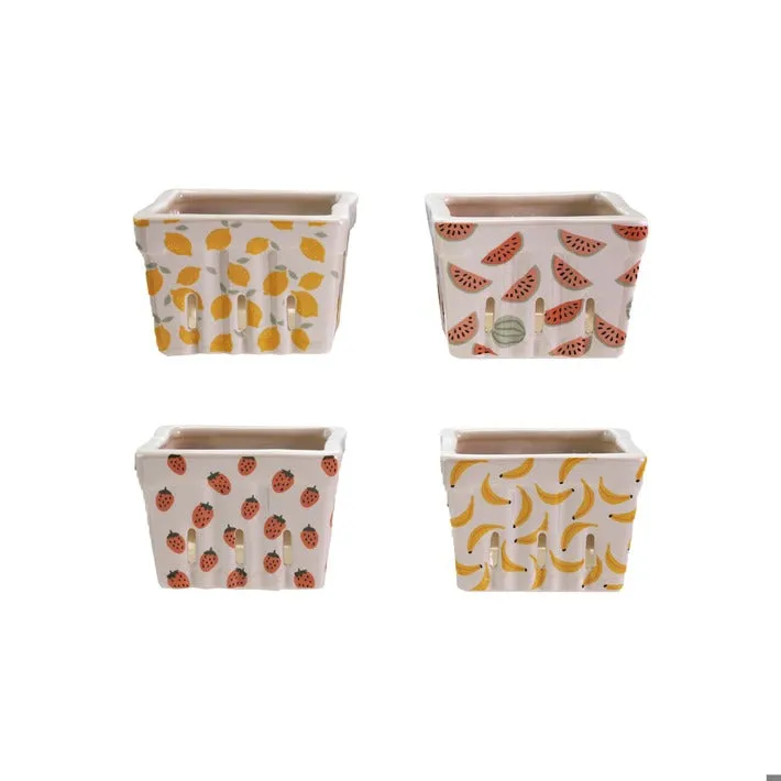 Stoneware Berry Basket - 4 Styles
