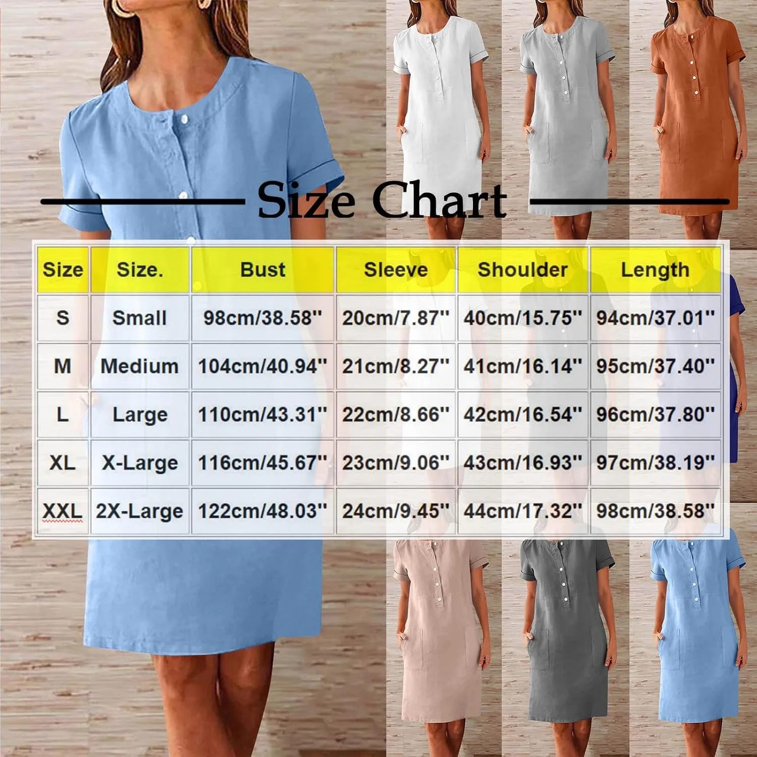 Summer Dresses for Women 2025 Button Front Short Sleeve Tshirt Dress Business Casual Sundresses with Pockets