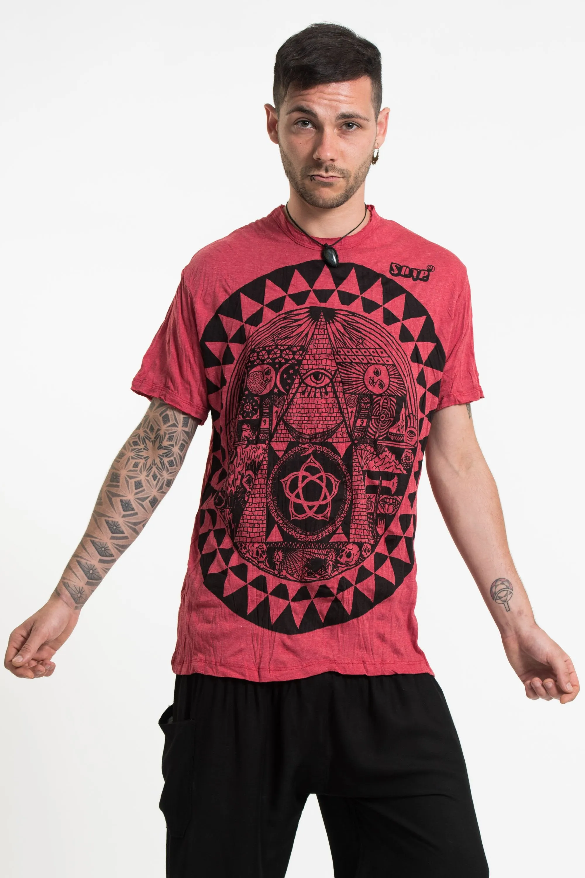 Sure Design Men's Pyramid Eye T-Shirt in Red