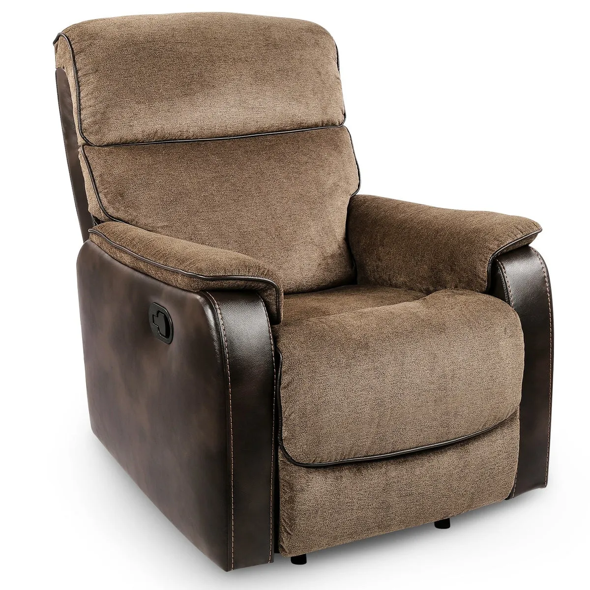 TACKspace Flannel Rocker Recliner with One-Pull Recline & 360lb Weight Rating