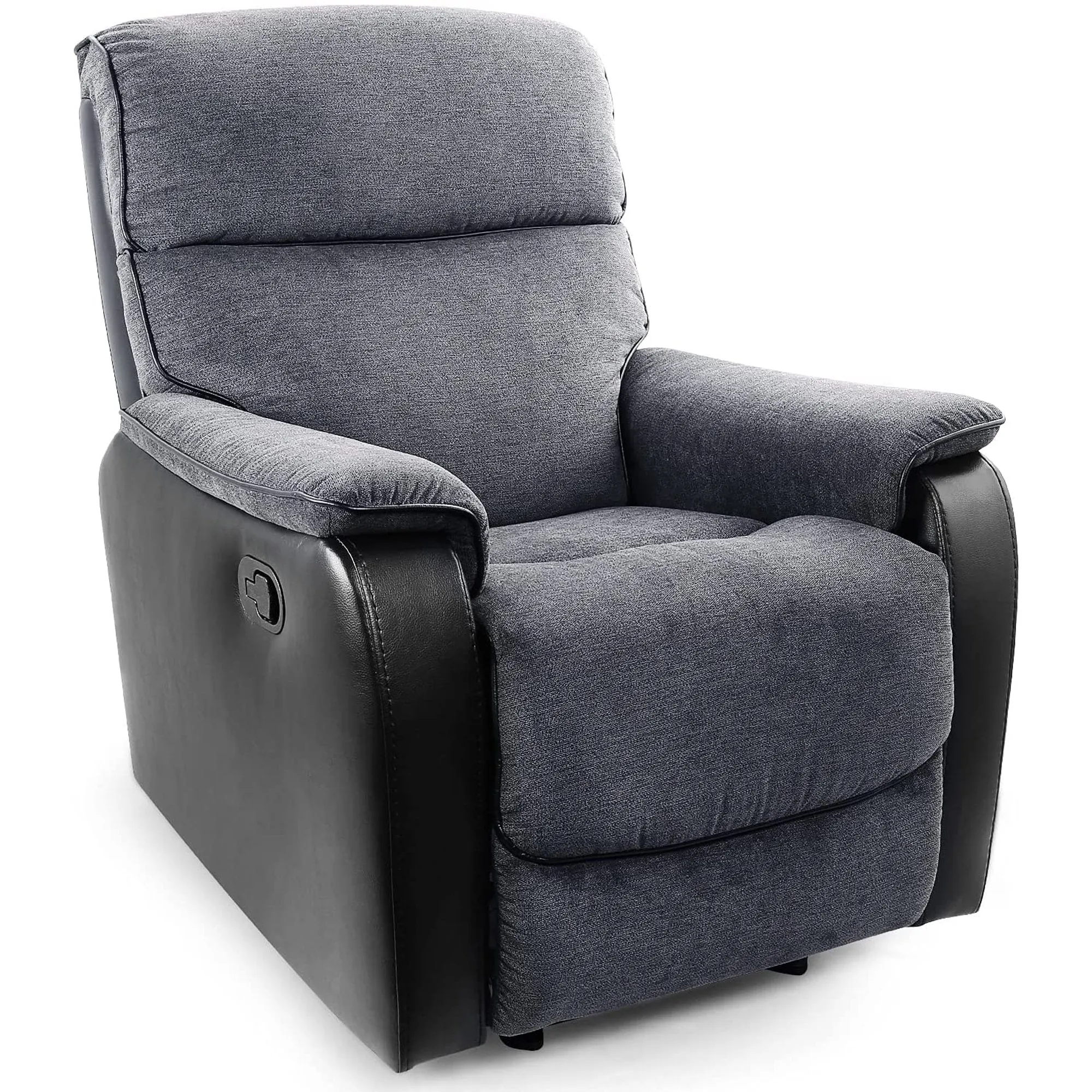 TACKspace Flannel Rocker Recliner with One-Pull Recline & 360lb Weight Rating