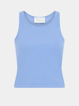 Teasel Ribbed Ethical-Cotton Vest - Mountain Blue