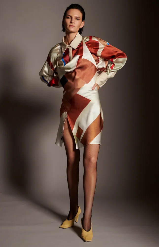 The Justine Dress - Cube Print