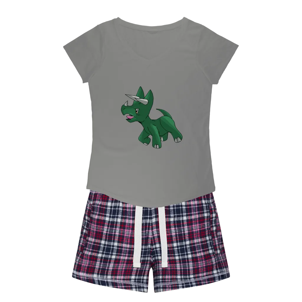 Treevetop Women's Sleepy Tee and Flannel Short