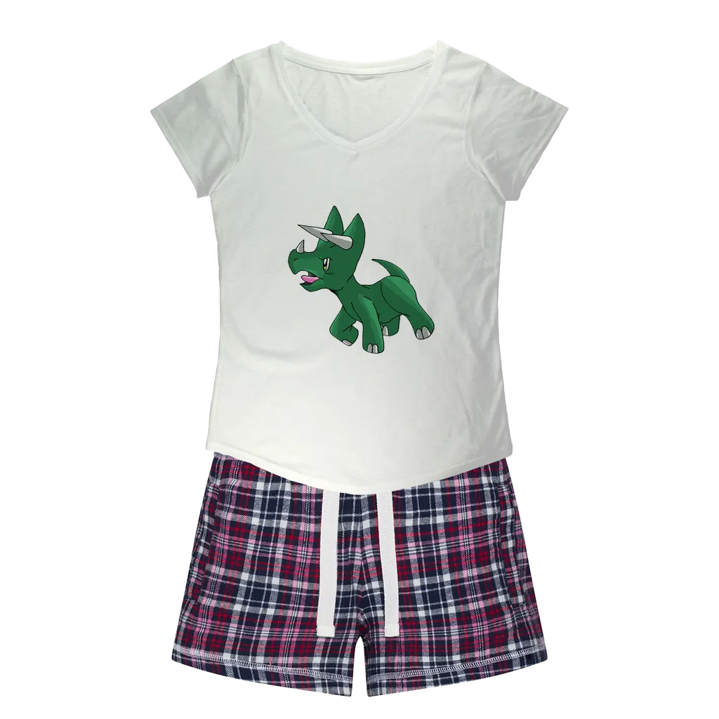 Treevetop Women's Sleepy Tee and Flannel Short