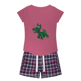 Treevetop Women's Sleepy Tee and Flannel Short