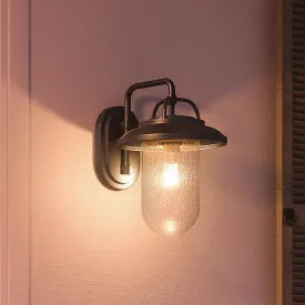 Murcia Collection Modern Farmhouse Style Outdoor Wall Light, 14-3/8 x 10, Elegant Black Finish - Model UHP1142