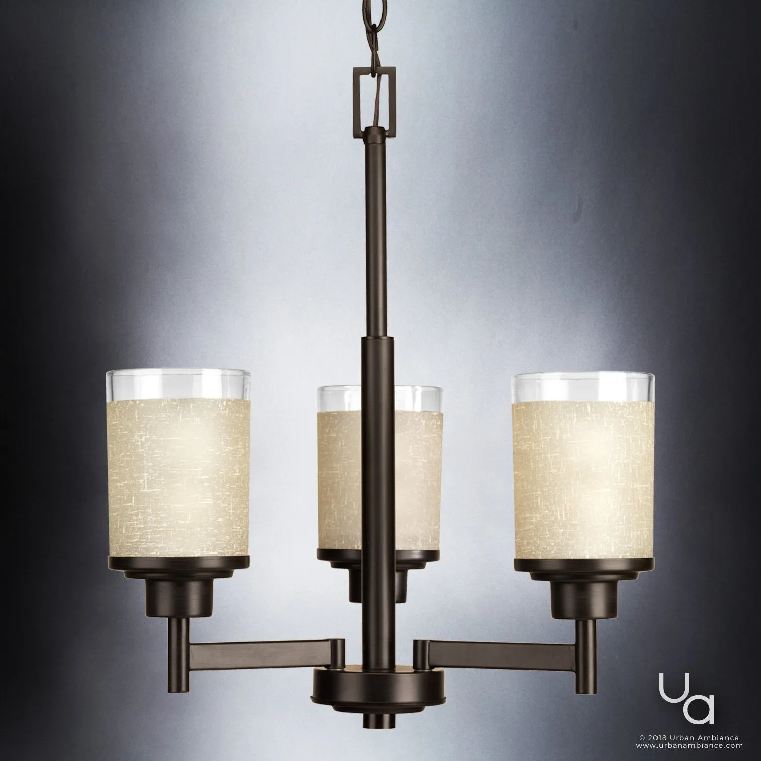 UHP2016 Contemporary Chandelier, 19.625"H x 17"W, Olde Bronze Finish, Cupertino Collection