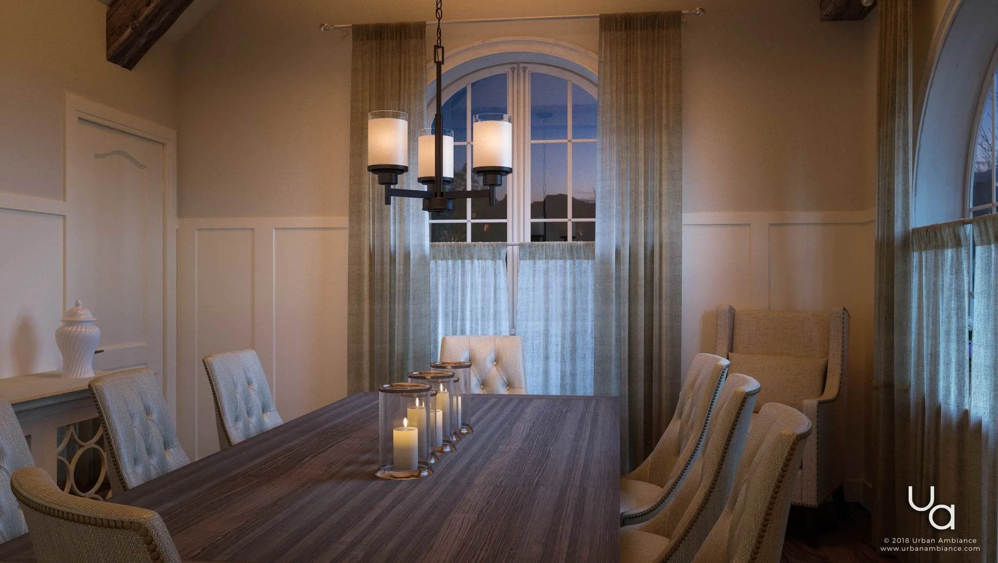 UHP2016 Contemporary Chandelier, 19.625"H x 17"W, Olde Bronze Finish, Cupertino Collection