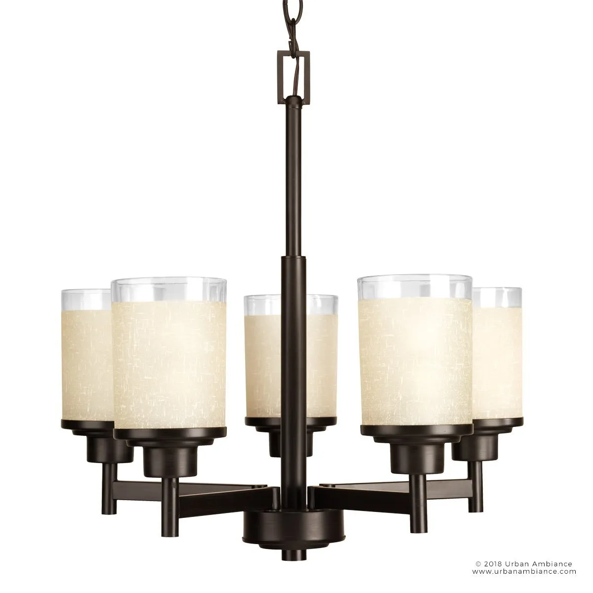 UHP2018 Contemporary Chandelier, 19.75"H x 20"W, Olde Bronze Finish, Cupertino Collection