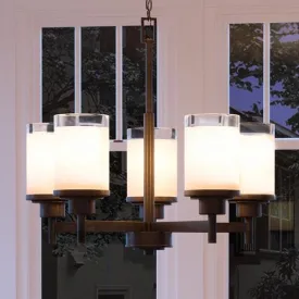 UHP2018 Contemporary Chandelier, 19.75"H x 20"W, Olde Bronze Finish, Cupertino Collection