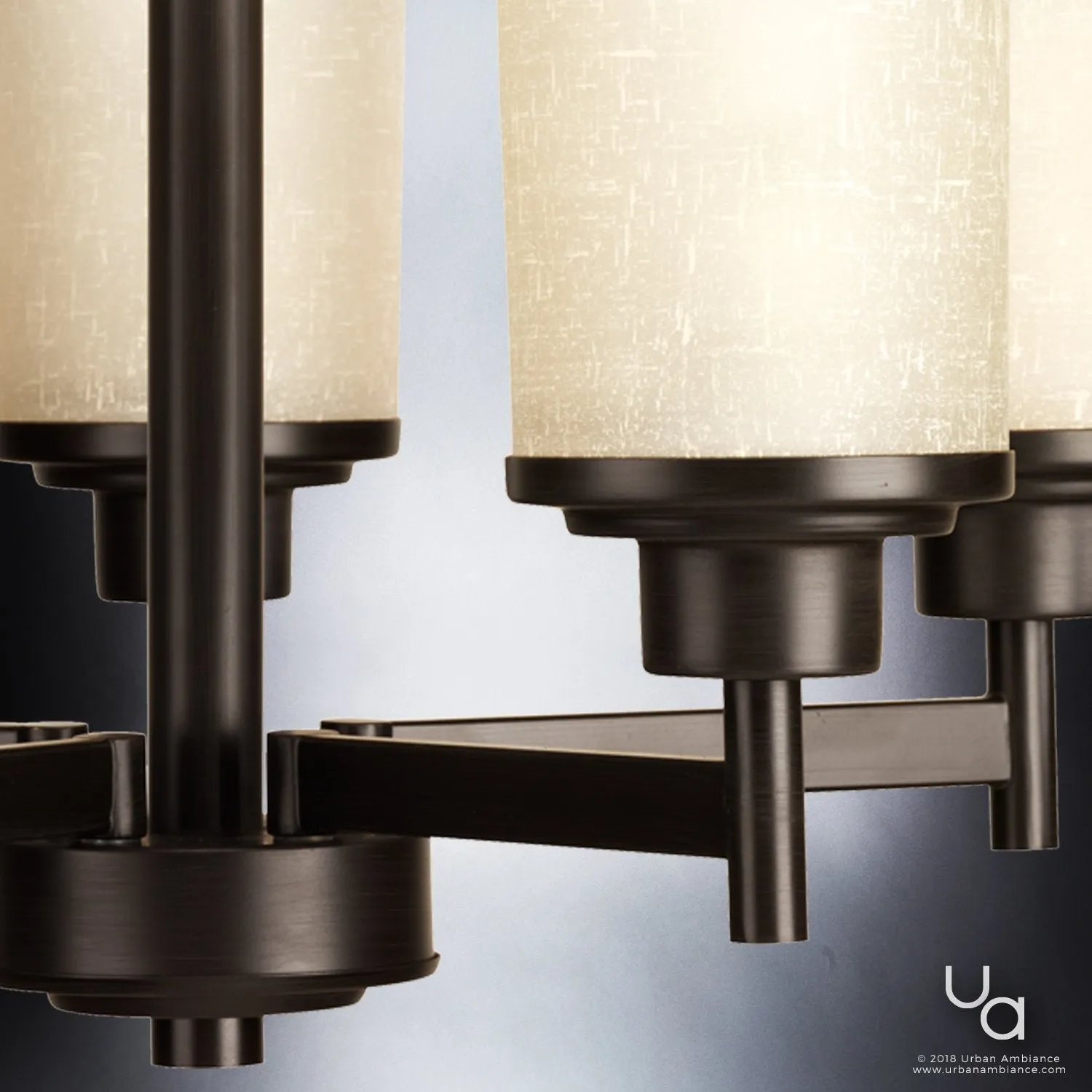 UHP2018 Contemporary Chandelier, 19.75"H x 20"W, Olde Bronze Finish, Cupertino Collection