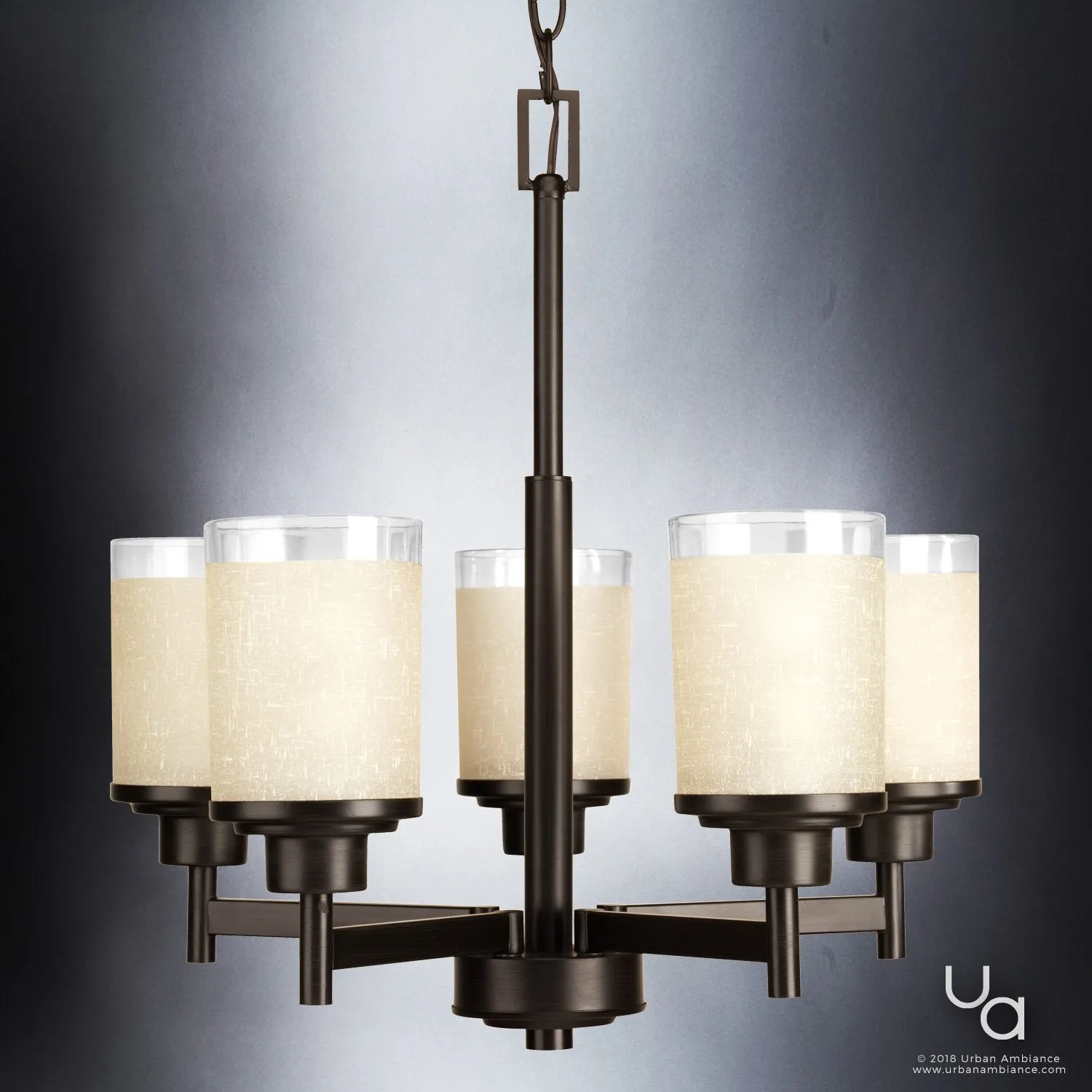UHP2018 Contemporary Chandelier, 19.75"H x 20"W, Olde Bronze Finish, Cupertino Collection