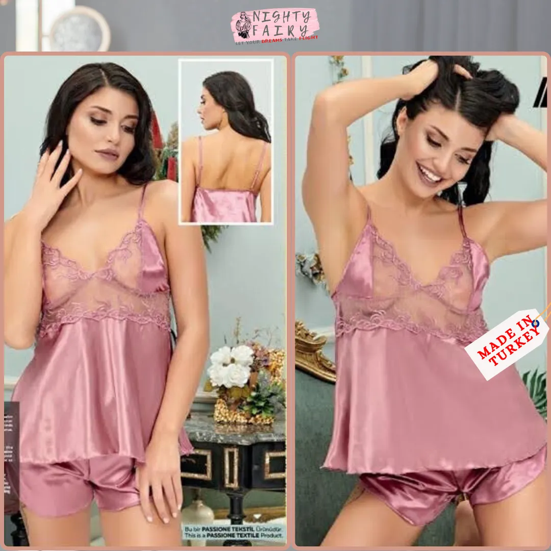 Visatin Silk Cami Set ( Purple )