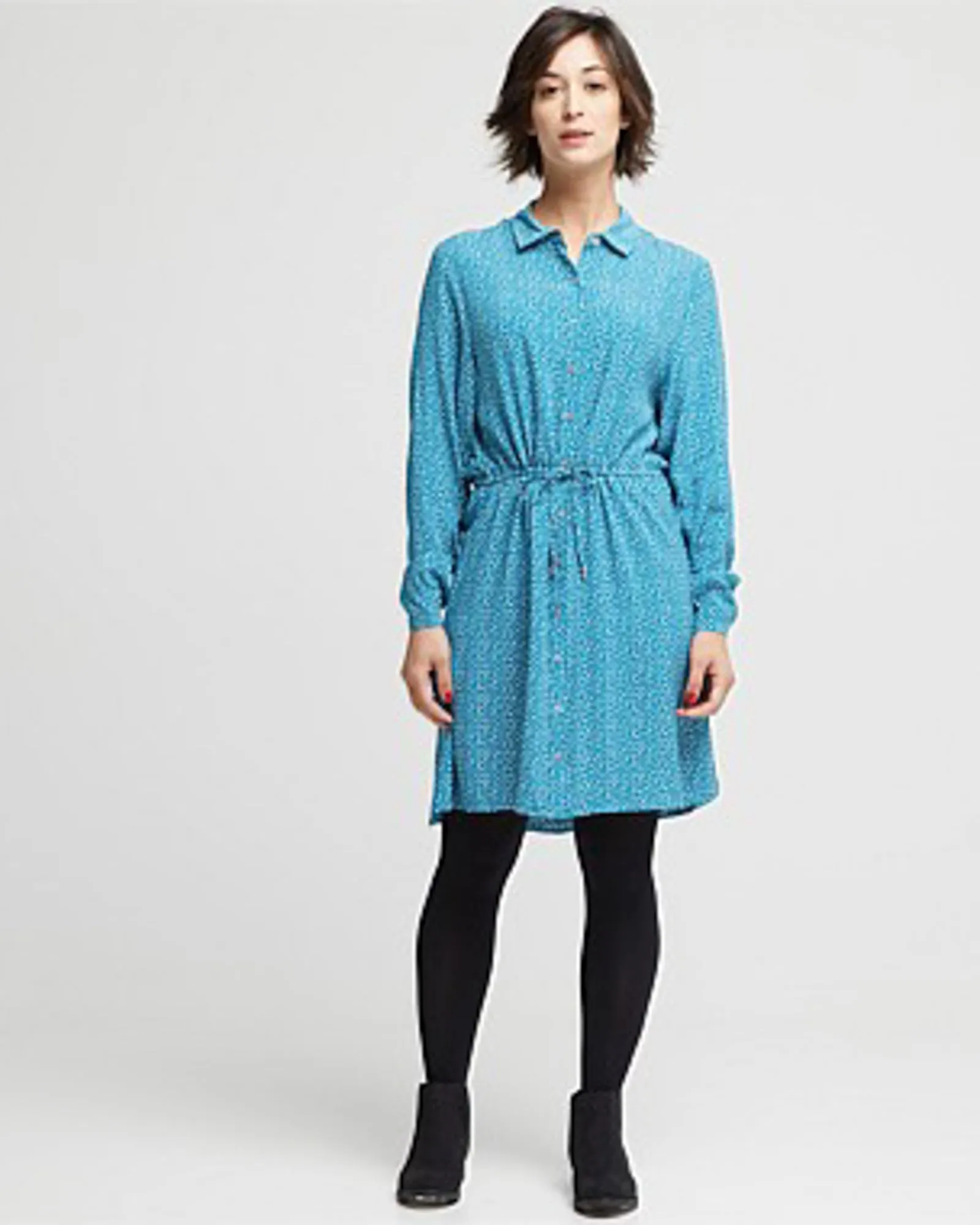 VISCOSE PRINTED SHIRT DRESS