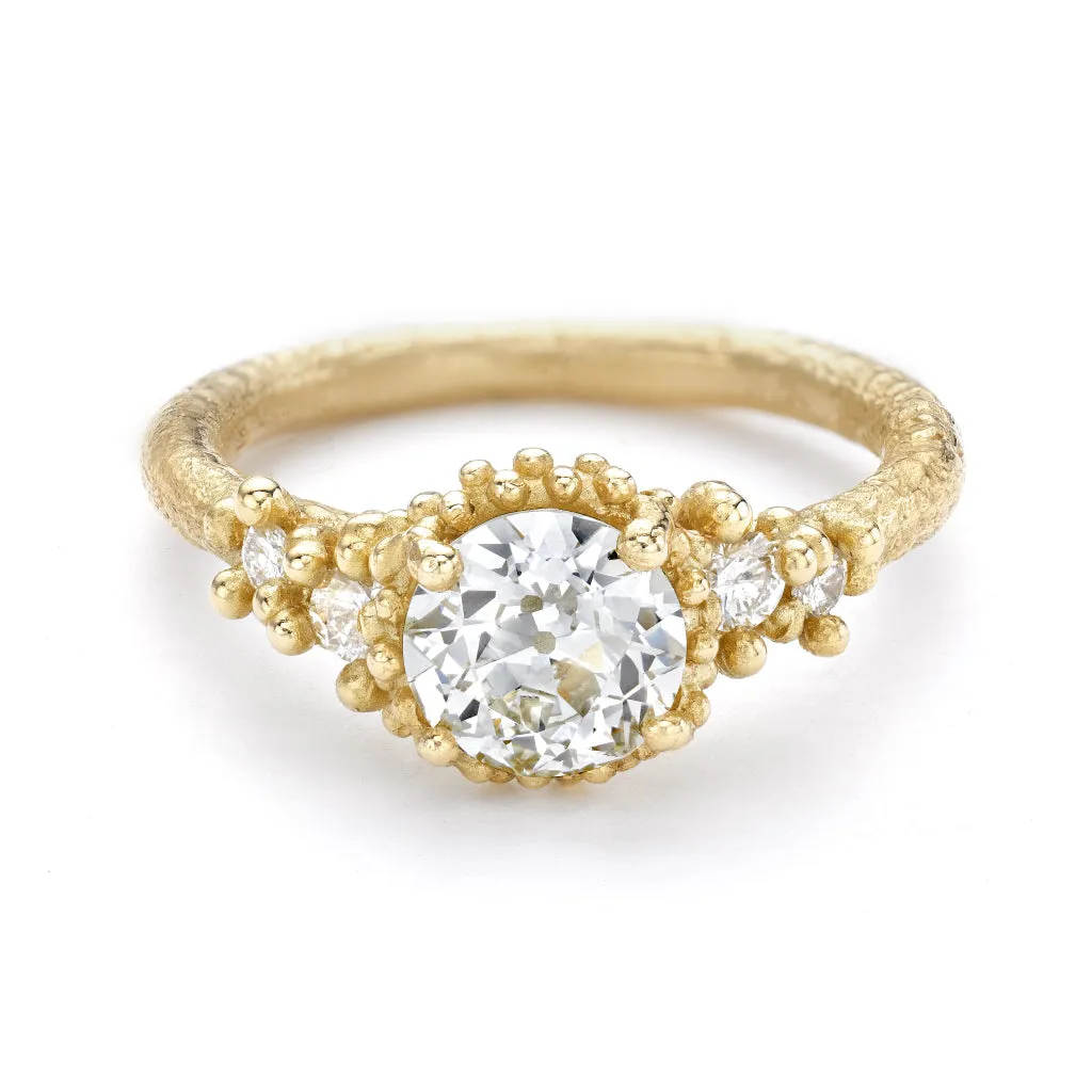 White Diamond Encrusted Solitaire Ring