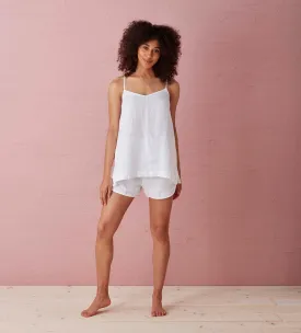 White Lara 100% Linen Cami Top