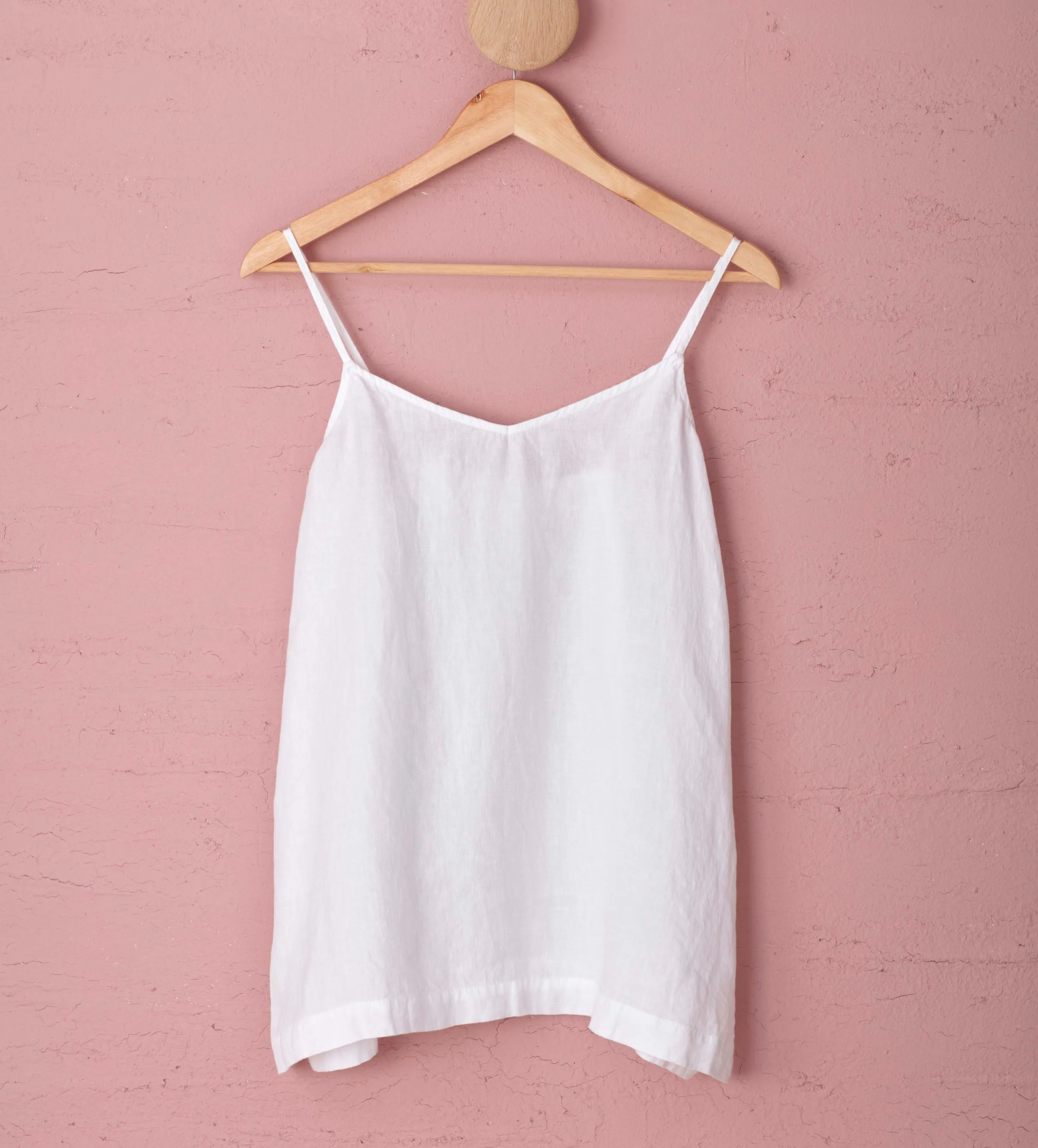 White Lara 100% Linen Cami Top