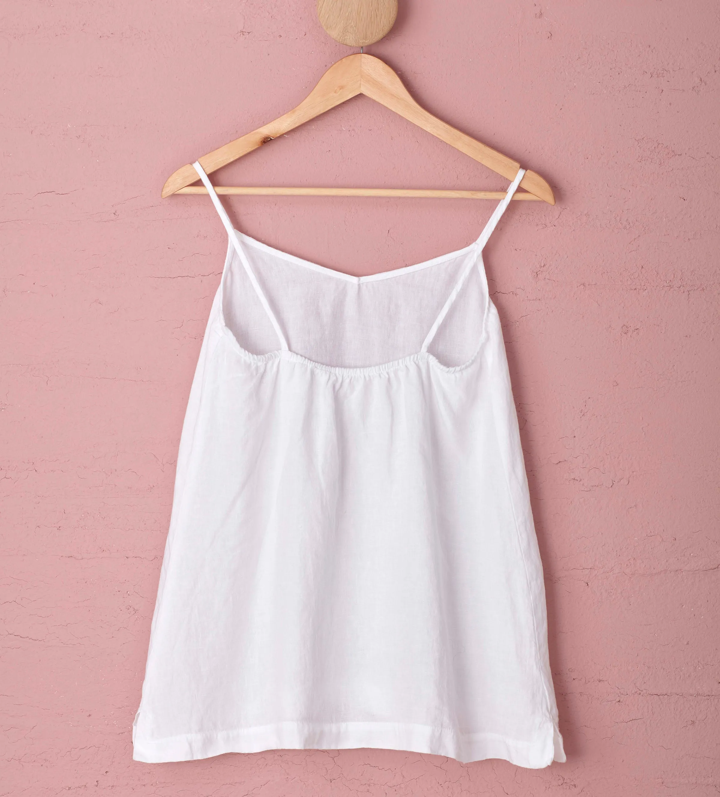 White Lara 100% Linen Cami Top