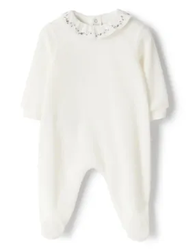 White Ruffle Collar Footie