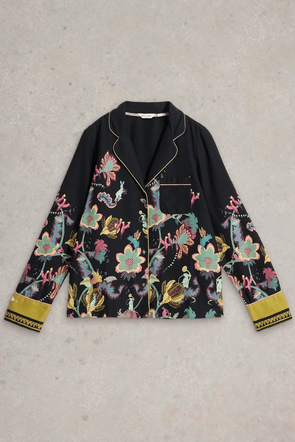 White Stuff Nina Organic PJ Black Print Shirt