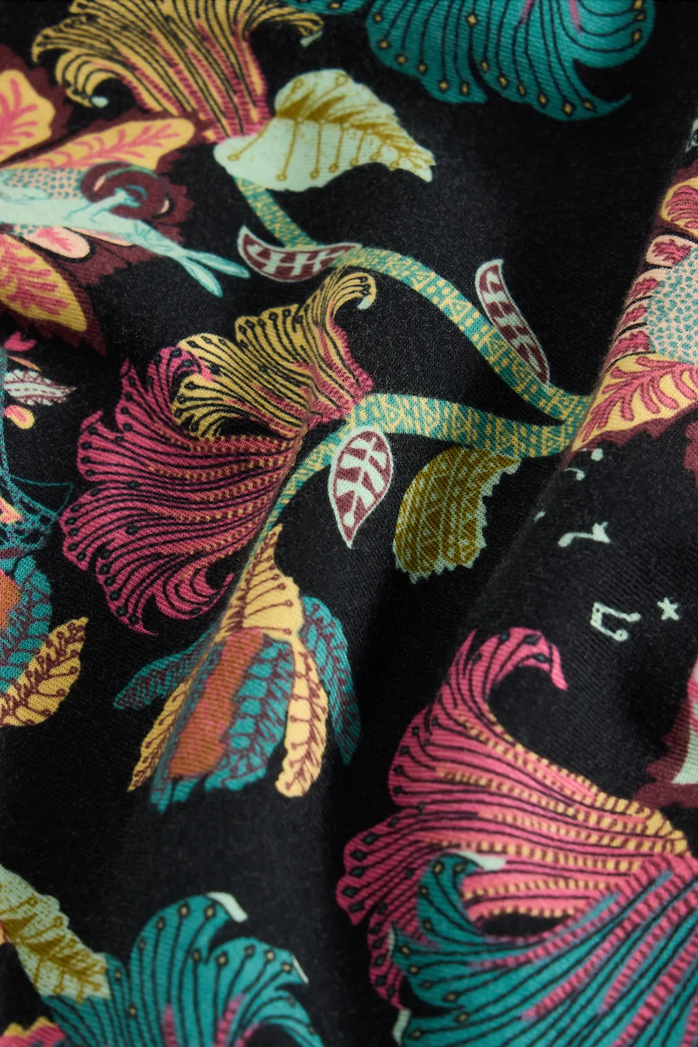 White Stuff Nina Organic PJ Black Print Shirt
