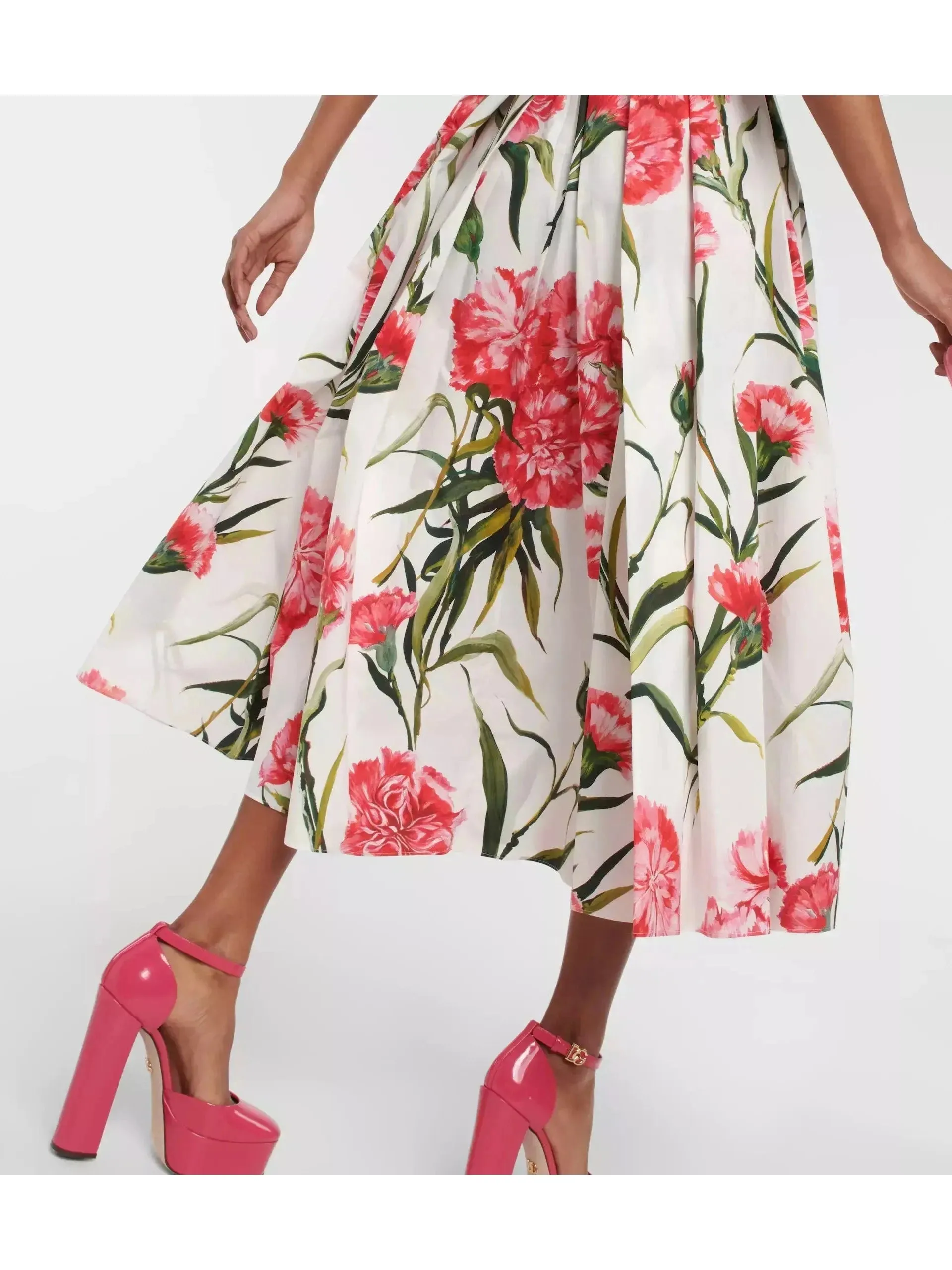 Women’s Carnation-Printed Midi Dress
