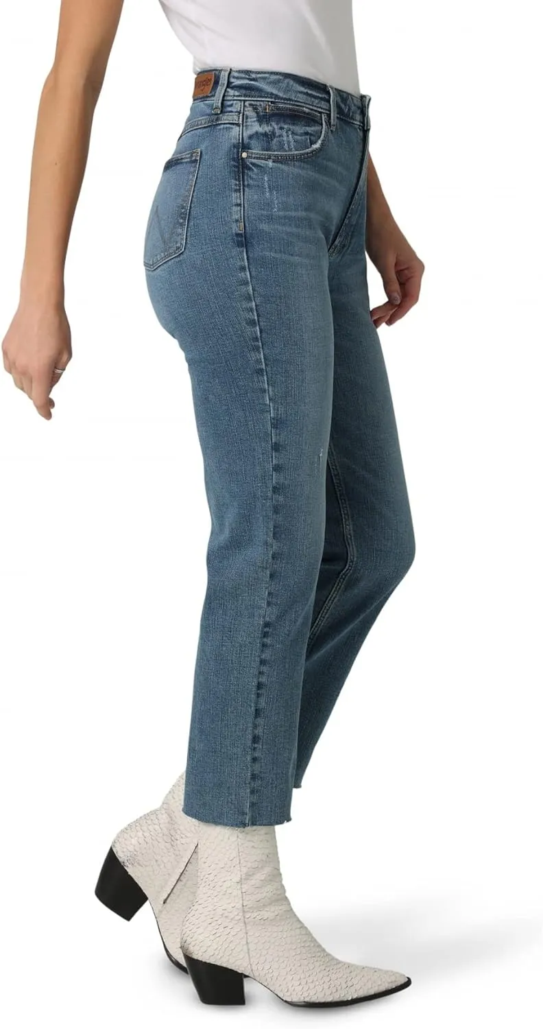 Wrangler Women's High-Rise Rodeo Straight Leg Crop Jean