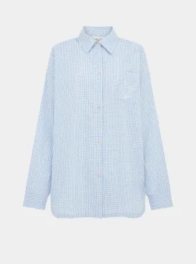 Yew Striped Ethical-Cotton Pyjama Shirt - Blue Stripe